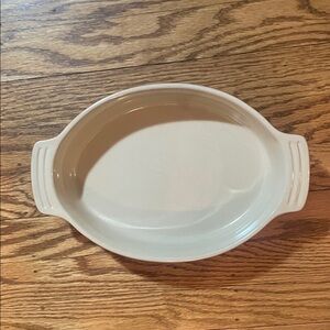 Oval Ceramic Bakeware Dish in Cream with Side Handles